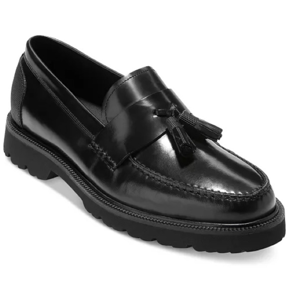 Cole Haan Men's Size 11.5 American Classics lug Tassel Black Penny Loafer